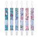 Smlpuame baby pacifier chain 6 pieces BPA-free pacifier band fabric girl pacifier chain nuckel chain fit most pacifiers and bite toys dummy clips for baby (travel in space) space