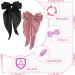 2Pcs Big Bow Hair Clips for Women - Black+Pink French Hair Barrettes with Long Ribbon - Soft Satin Hair Bows for Girls - Buy Online on GoSupps.com
