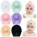 Cinaci 6 Pieces Cute Stretchy Soft Baby Turban Hats with Bow Donut Knot Nursery Hospital Caps Beanies Bonnets for Baby Girls Newborns Infants Toddlers 6PCS S5