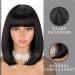 LINGHANG Short Black Bob Wig with Bangs - Natural Looking Heat Resistant Synthetic Wig for Women - Perfect for Halloween and Parties - Buy Online on GoSupps.com