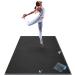 Gorilla Mats Premium Large Yoga Mat  6' x 4' x 8mm Extra Thick & Ultra Comfortable, Non-Toxic, Non-Slip Barefoot Exercise Mat  Works Great on Any Floor for Stretching, Cardio or Home Workouts Onyx Black Mat with Gray / G