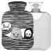 Naanle striped Halloween skull heat bottle with cover transparent bag hot water bottle 1l hot hot water bottle for bed handfoot heat pain relief heat and cold therapy