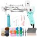 FancyBant Tufting Gun  2 in 1 Rug Gun Cut Pile and Loop Pile Rug Tufting Gun Kit  Handheld Knitting Rug Gun with Yarn Tufting Cloth Backing Cloth Tools Kit (Heart Green) Heart Green(Full Set)