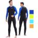 COPOZZ Diving Skin, Men Women Youth Thin Wetsuit Rash Guard- Full Body UV Protection - for Diving Snorkeling Surfing Spearfishing Sport Skin Black/Navy-Blue XX-Large for Men