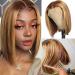 MILLYSHINE Highlight Bob Wig Human Hair Omber Honey Blond 13x4 Frontal Lace Wig Glueless Short Wigs Human Hair Pre Plucked180% High Density Natural Hairline With Baby Hair 12 Inch 13x4-4/27