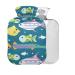Fish BAP free hot water bottle with cover 2 l large hot water bag for pain relief back pain heat and cold therapy
