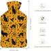 Hot Water Bottle with Lid - Halloween Cats Design for Pain Relief Cramps & Foot Warmer | Rubber Hot Water Bag for Hot and Cold Therapy - Buy Online on GoSupps.com