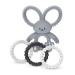 Dr. Brown s Flexees Beaded Teether Rings and Bunny 100% Silicone Soft & Easy to Hold Encourages Self-Soothe 4-Pack Black White Gray BPA Free 3m+ Beaded Teether Rings & Bunny Gray