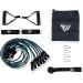 SmartWorkout - professional set with resistance tapes strength training - complete package for fitness training 19 pieces 7 resistance bands a total of 120 kg rod for fitness straps door anchor & training program Resistance tapes KIT