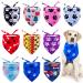 JpGdn 10pcs Pack Large Dog Bandanas Paw Pattern Triangle Scarf for Large XL Dogs Pigs Soft Bibs Washable Pet Neckerchief Dog Grooming Accessories Costume Size L 10 colors