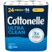 Cottonelle Ultra Clean Toilet Paper Strong Toilet Tissue 24 Mega Rolls (24 Mega Rolls 96 Regular Rolls) 284 Sheets per Roll Packaging May Vary 24 Mega NEW