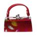 Glitter Lipstick Case with Colorful Leaves and Handle - Red