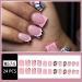 Shop 24 Pcs Stylish Pink Square Press-On Nails | Glossy French Tip & Zebra Stripe Designs - Cute Fake Nails for Women - Buy Online on GoSupps.com