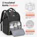 Buy Lekespring Waterproof Leather Diaper Backpack | Large Baby Bag with Stroller Belts & Changing Pad - Black - Buy Online on GoSupps.com