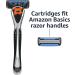 Amazon Basics 5-Blade Razor Refills for Men - 12 Cartridges with Dual Lubrication and Precision Trimmer - Buy Online on GoSupps.com