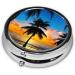 Hawaii Beach Mini Round Pill Box | 3 Compartment Travel Pill Organizer | Portable Medicine Case for Home & Office - Buy Online on GoSupps.com