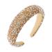 Women's Hair Band Shiny Rhinestone Gold Hairband with Gems Wide Hair Bands Sweet and Elegant Hair Accessories for Daily Life Parties Shows Photography
