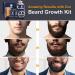 Beard Growth Kit with Derma Roller, Oil, Balm, Comb - Facial Hair Growth Products for Men - Perfect Birthday Gift - Buy Online on GoSupps.com