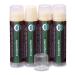 USDA Organic Lip Balm 4-Pack by Earth's Daughter - Eucalyptus Mint Flavor, Beeswax, Coconut Oil, Vitamin E - Best Lip Repair Chapstick for Dry Cracked Lips. Eucalyptus Mint 4-Pack