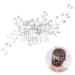 Bride Flower Wedding Hair Vines Crystal Hair Piece Bridal Hair Accessories Pearl Hair Pins Headpieces Accessories Handmade Flower Rhinestone Headpiece for Brides Bridesmaids Women Girls A-Pearl Crystal
