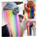 Hair Piece Synthetic Long Straight Color Hair Piece Hair Extensions Clip In Highlight Rainbow Hair Streak Synthetic Hair Strands On Clips For Women(48) - Buy Online on GoSupps.com