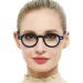 OCCI CHIARI Retro Round Reading Glasses Blue | Unisex Readers 1.0-6.0 Magnification - Buy Online on GoSupps.com