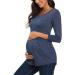 Love2Mi Maternity Short Sleeve T-Shirt | Summer Pregnancy Top | Navy - Size M - Buy Online on GoSupps.com