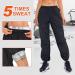 Gotoly High Waist Sauna Pants for Women - Weight Loss Jogging & Gym Sports Pants Quick-Drying Stomach Control Thigh Shaper - Black Long Sweat Pants - Buy Online on GoSupps.com