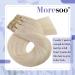 24 Moresoo White Blonde Clip-In Hair Extensions - 120g Remy Human Hair, Double Weft #60A - Buy Online on GoSupps.com