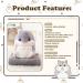 MUZIRI KINOKOO Cute Hamster Plush Pillow Blanket - Soft Folding Throw Blanket for TV, Sofa, Office Nap - Stuffed Toy Blanket - Grey - Buy Online on GoSupps.com