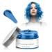 Coloration Temporaire Cheveux 4.23 oz Coloration Cheveux Femme Homme Cire Colorante Temporaire Pour Cheveux Facile Laver Et Changer De Couleur Pour Cosplay Pour adultes (Bleue)