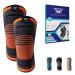 Elbow Brace Compression Sleeve (1 Pair) - Elbow Compression Sleeve for Women and Men Optimal Support and Pain Relief Arm Support Sleeves for Tendonitis Tennis Golfers Arthritis Elbow Workout (Medium) Medium Black-Orange