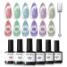 Modelones Cat Eye Gel Nail Polish Set 6 Colors Holographic Red Blue Purple Silver Gel Polish Glitter 9D Magnetic Gel Polish Pink Shimmer Summer Gel Polish with Magnet Nail Art DIY Salon For Women