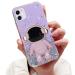 Tivenfezk nadoli for iPhone 12 mini astronaut hidden stand shell caricature glitter stand soft silicone bling transparent protective cover iphone 12 mini purple