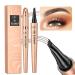 Eyebrow Pen Liquid Eye Makeup Eyebrow Pencil - Waterproof Eyebrow Pencil Micro 4 Tip Brow pencil Lift & Snatch Eyebrow Microblading Pen Long-Lasting Waterproof Natural Eyebrow Hair (2# Dark coffee)
