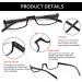 Kerecsen 5-Pack Half-Moon Reading Glasses for Women & Men - Black 2.0 Reader Frames with Spring Hinges | International Shipping Available - Buy Online on GoSupps.com