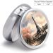 Vintage Eiffel Tower Round Pill Box | 3 Compartment Decorative Metal Organizer | Portable Medicine Case - Buy Online on GoSupps.com