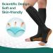 Copper Zipper Compression Socks 15-20mmHg - 2 Pairs, Open Toe Support, Black, Large-X-Large - Buy Online on GoSupps.com