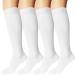 Ddobb 4 pairs compression stockings women and men support stockings compression socks support socks travel socks for flight sport running cycling xxl white*4
