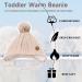 XIAOHAWANG Winter Baby Hat with Velvet Lining and Pompom | Toddler Kids Beanie Earflap for Girls and Boys | Warm Baby Hat 18-36 Months | Beige - Buy Online on GoSupps.com