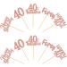 40 Pieces Rose Gold Glitter 40th Birthday Cupcake Toppers | Perfect for Teen Party Decorations - Buy Online on GoSupps.com