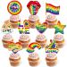 GORWERY 20pcs Gay Pride Cupcake Toppers Love is Love Cupcake Picks for Pride Month LGBTQ Gay Rainbow Pride Day Party Appetizers Dessert Cake Decorations
