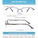 4 Pack Blue Light Blocking Reading Glasses for Men | Half Rim Metal Readers with Spring Hinge | Computer Eyeglasses in Black Gray Brown Gold - 2.0x - Buy Online on GoSupps.com