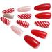 Vatocu Christmas False Nails - Short Red Press On Nails with Snowflake, Elk, and Snowman Designs - 24pcs for Women and Girls - Buy Online on GoSupps.com