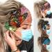 Olbye Boho Button Headbands Wide Butterfly Stretch Hair Bands for Nurse Bandana Yoga Running Athletic Head Band Mask Holder Turban Head Scarfs Hair Accessories for Women and Girls 4Pcs