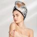 Hair Towel Wrap - Quick-Dry Turban with Button for Effortless Drying (Tropical Leaves) | International Shipping - Buy Online on GoSupps.com