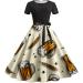 Women Summer Casual Round Neck Short Sleeve Dress Removable Belt Oktoberfest Print Casual Women's Long Casual Beige Small - Buy Online on GoSupps.com