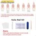 24 Pcs Pink French Press On Short Square False Nails with Butterfly & Heart Design - Nail Art Rose Pink with Glue - Stick On Nails for Women and Girls - Buy Online on GoSupps.com