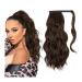 Hair Extensions 20" Synthetic Long Wavy Ponytail Lengthening Wrap Around Ponytail Wig Bun for Women Fluffy Synthetic Soft Wigs Hair Pieces For Women (Color : Chocolate Brown Size : 20inches) 20inches Chocolate Brown