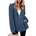 Hanxiulin Oversized Plush Hoodie Jacket - Women's Long Arm Winter Coat for Hiking & Transition - Art Fur XL Blue - Buy Online on GoSupps.com
